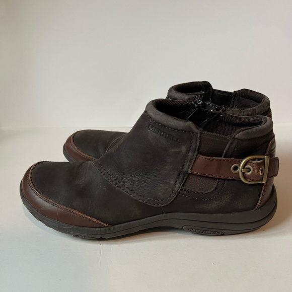 Merrell Dassie Char Brown Leather Ankle Boot - Picture 6 of 9
